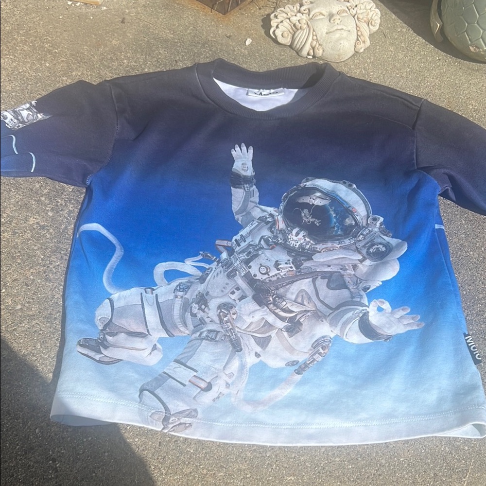 Kids Astronaut Graphic Tee - Blue Molo Astronaut